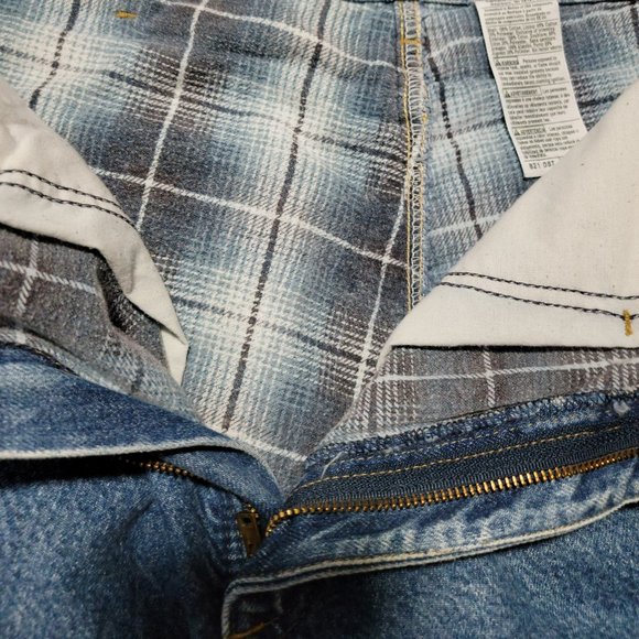 EUC Carhartt Women's Blue Flannel Lined Jeans 32x30 Super Warm!!! - Picture 6 of 13